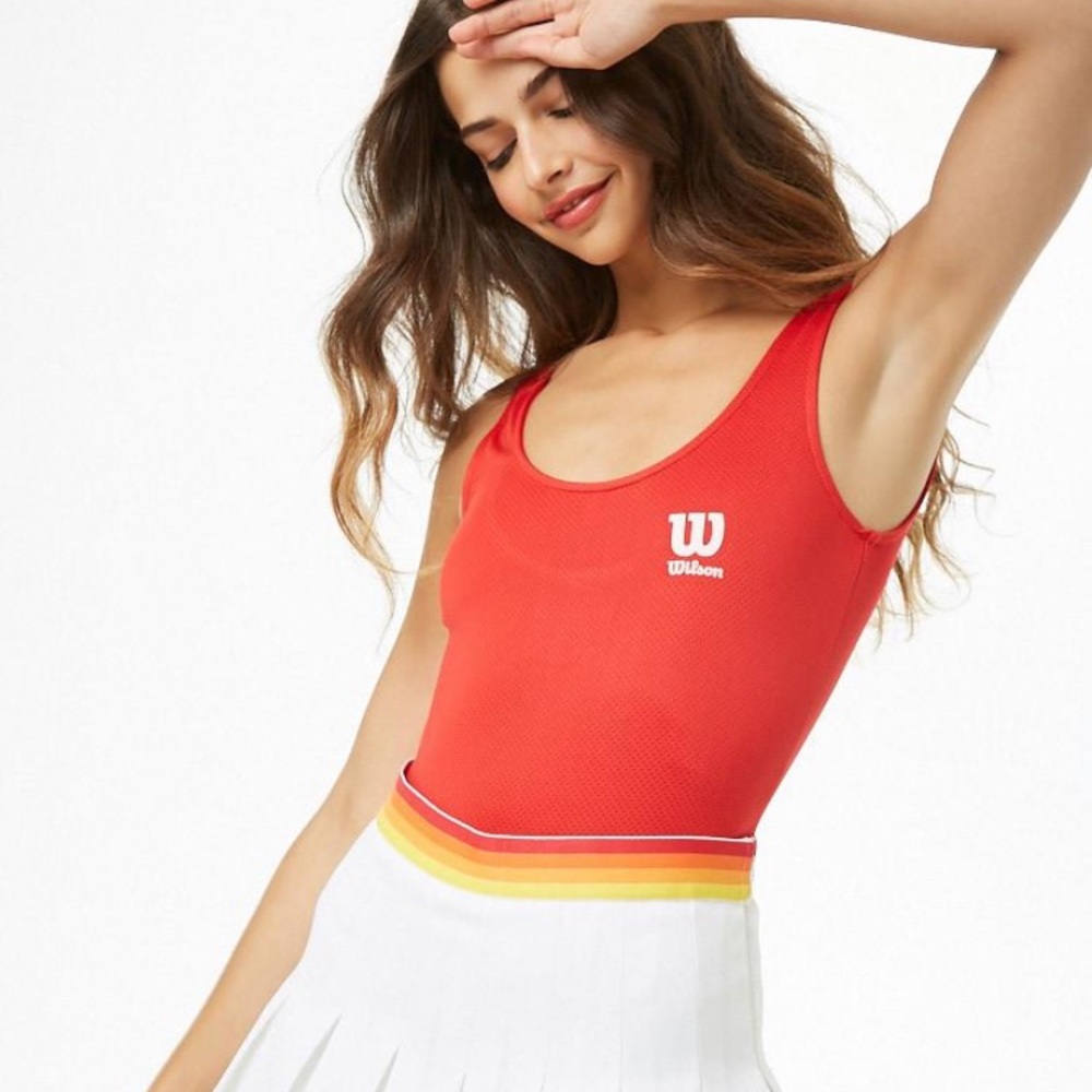 red wilson bodysuit